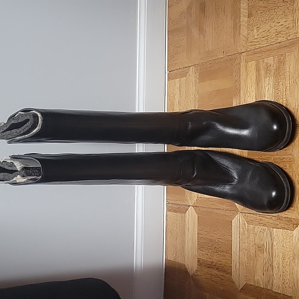 Black Leather Nine West Boots